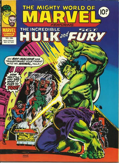 The Mighty World of Marvel (1972) #295, Marvel Comics borítója